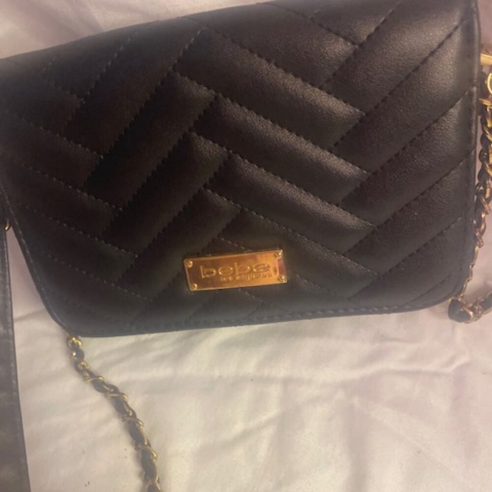 Bebe SOPHIA black Quilted Crossbody Bag with 2 removable Straps